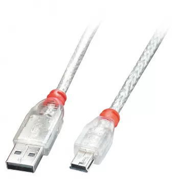 Lindy 0,5m USB 2.0 Kabel - Typ A auf Mini-B, Transparent