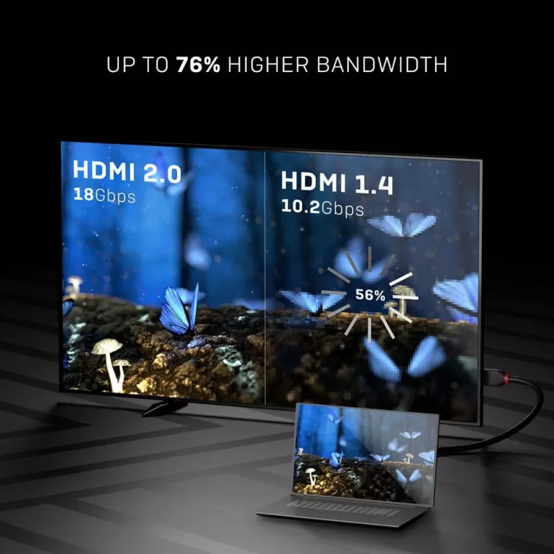 Lindy 0,5 m High Speed HDMI Kabel, Black Line