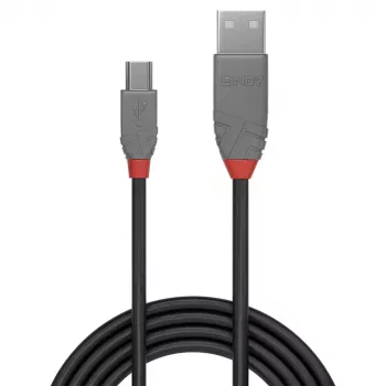 Lindy 5m USB 2.0 Typ-A-auf-Mini-B-Kabel, Anthra Line