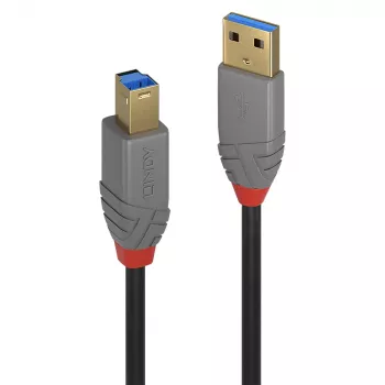 Lindy 1m USB 3.2 Typ A auf B Kabel, 5 Gbit/s, Anthra Line