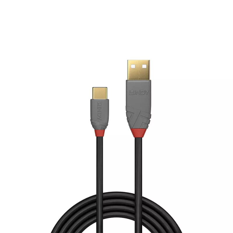 Lindy 3 m USB-2.0-Kabel Typ A auf C, Anthra Line