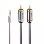 Lindy 3m 3,5mm auf Cinch Audiokabel, Cromo Line
