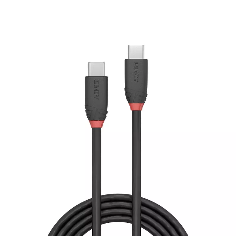 Lindy 1m USB 3.2 Typ C auf C Kabel, 20 Gbit/s, Black Line