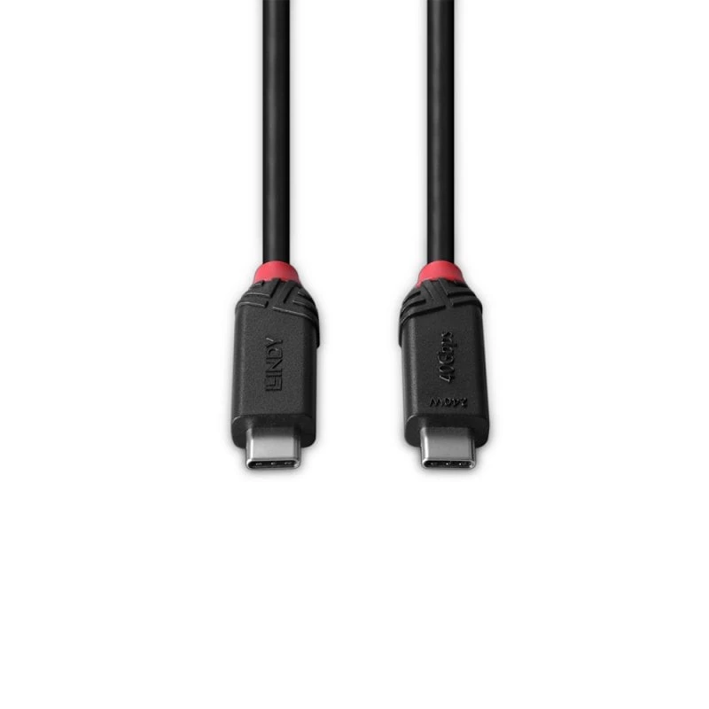 Lindy 0.5m USB4 240W Type C Kabel, Black Line, 0,5 m, USB C, USB C, USB4 Gen 3x2, 40 Gbit/s, Schwarz