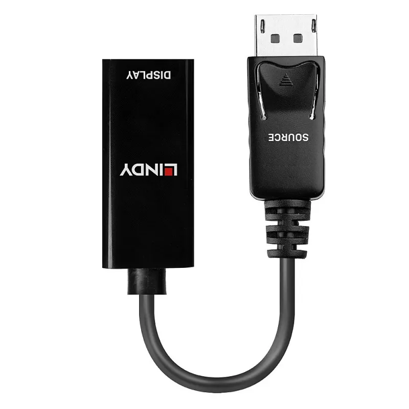 Lindy 41718 DisplayPort-1.2-auf-HDMI-Adapter, passiv, 4K30, 0,15 m, schwarz