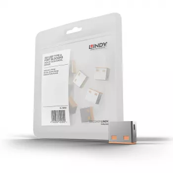 Lindy USB-Port-Blocker (ohne Schlüssel) - 10er-Pack, Farbcode: Orange