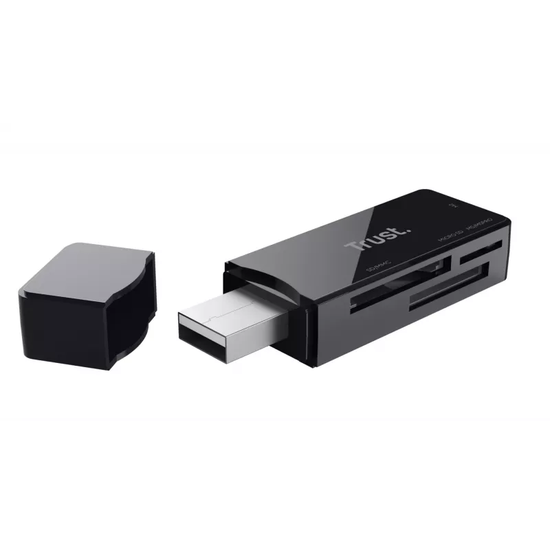 Trust Nanga 21935 Kartenleser, USB 3.1 Gen 1, Typ-A, SD/microSD/MS, Schwarz
