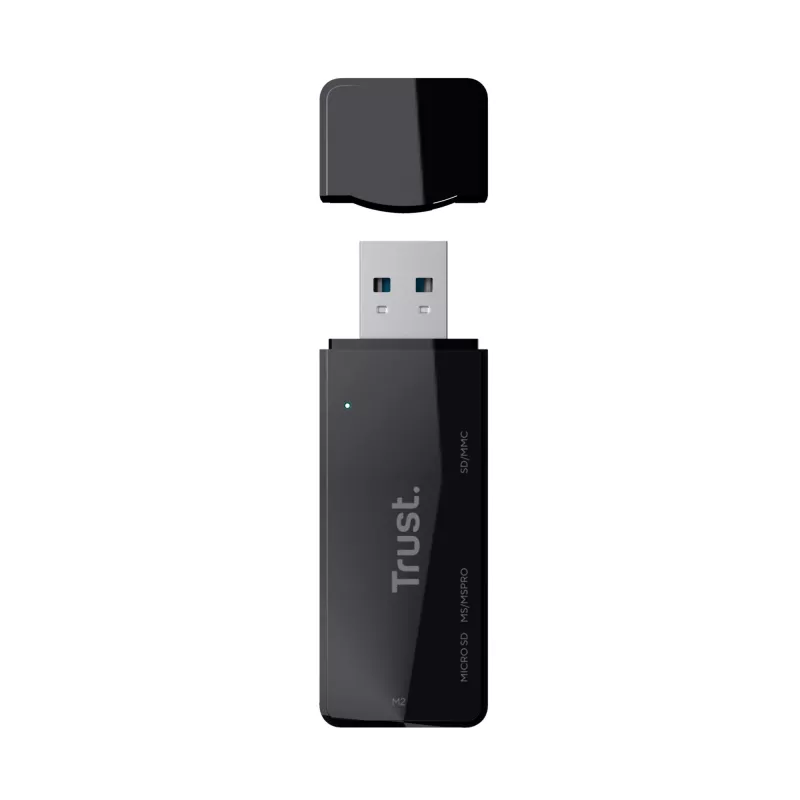 Trust Nanga 21935 Kartenleser, USB 3.1 Gen 1, Typ-A, SD/microSD/MS, Schwarz