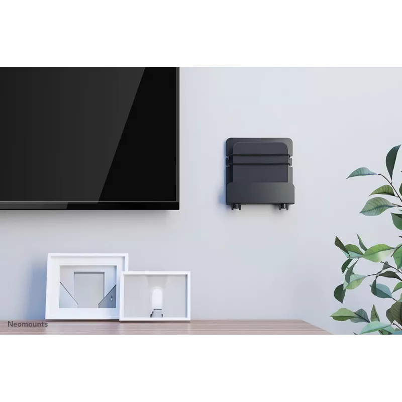 Neomounts AWL-450BL Mediaplayer-Halterung, universell, auch für Apple TV geeignet, 5 kg, Tiefe 47–76 mm, 128 mm, Stahl, Schwarz