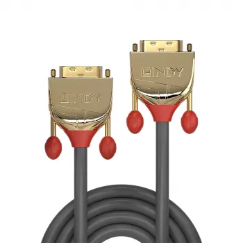 Lindy 2m DVI-D Dual Link Kabel, Gold Line, 2 m, DVI-D, DVI-D, Stecker, Stecker, Grau