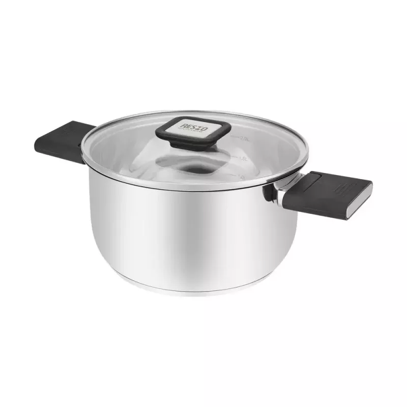 Resto Kitchenware Anser 2,5 l runder Kochtopf, schwarz, Edelstahl
