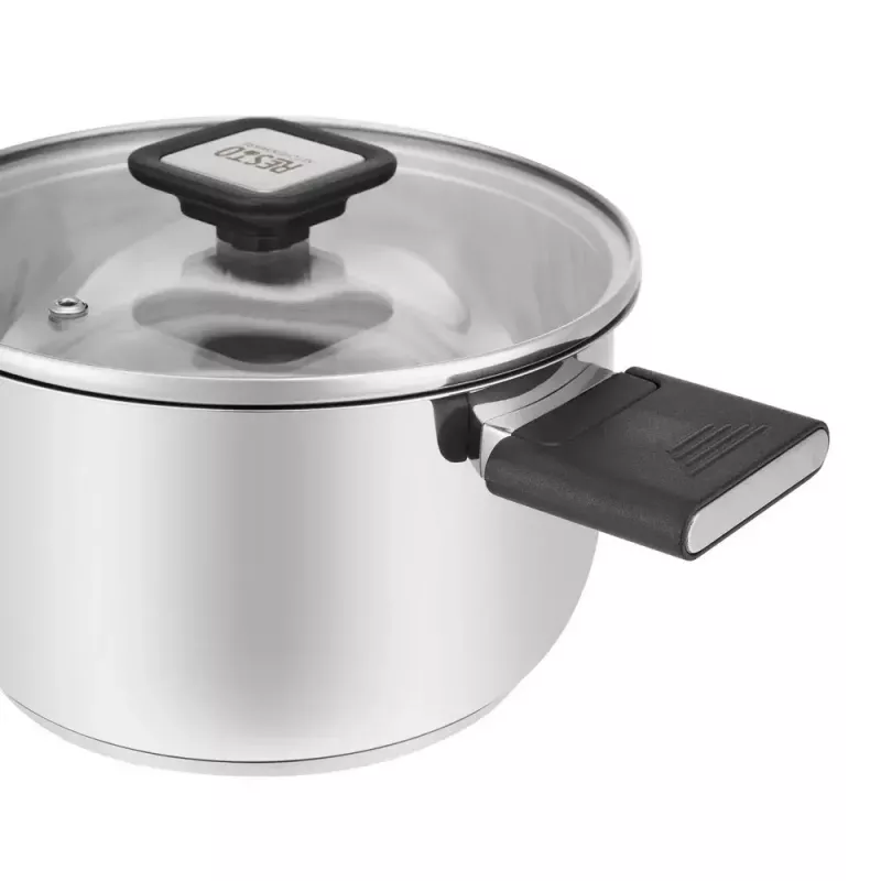 Resto Kitchenware Anser 2,5 l runder Kochtopf, schwarz, Edelstahl