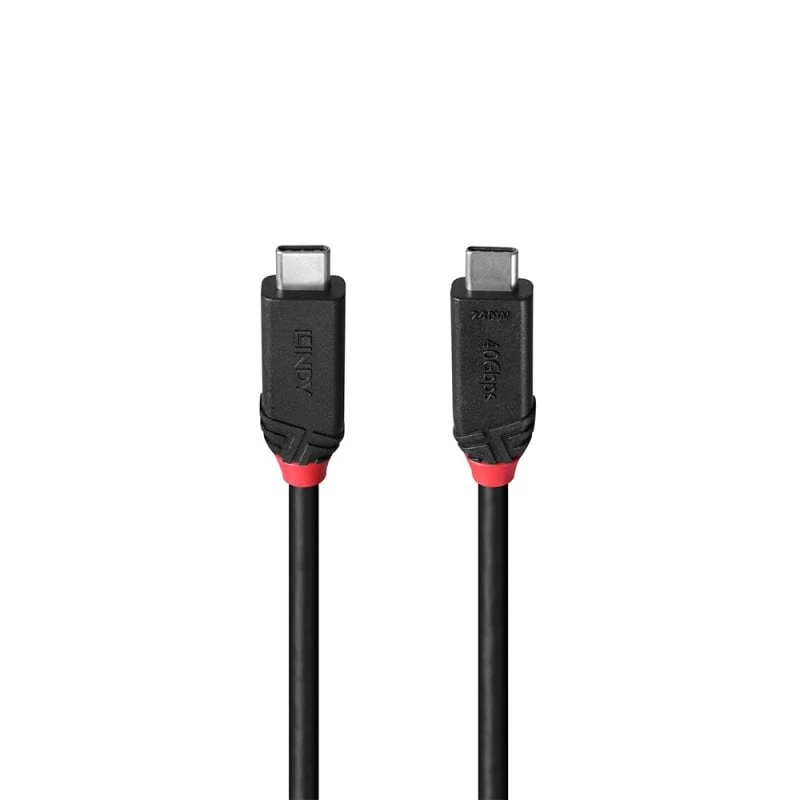 Lindy 1m USB4 240W Typ-C-Kabel, Black Line, 1 m, USB C, USB C, USB4 Gen 3x2, 40 Gbit/s, Schwarz