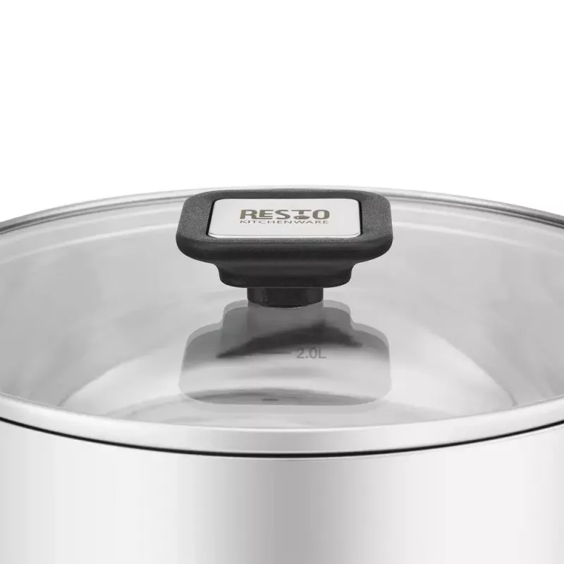 Resto Kitchenware Anser Kasserolle 3,2 l, rund, schwarz, Edelstahl