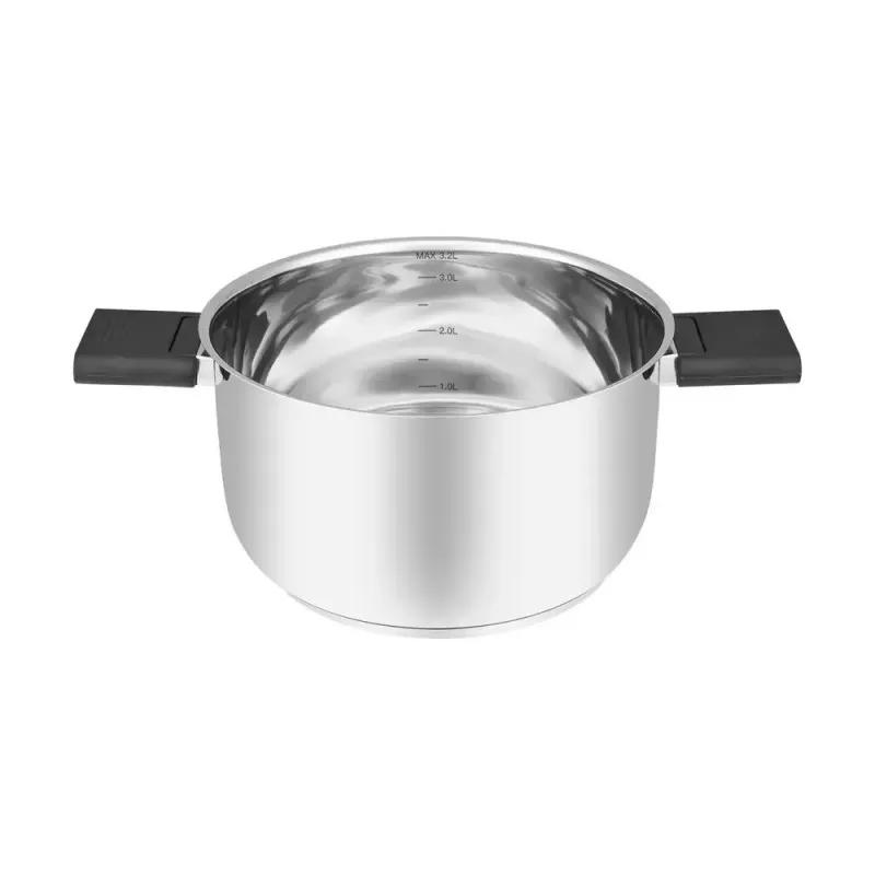 Resto Kitchenware Anser Kasserolle 3,2 l, rund, schwarz, Edelstahl