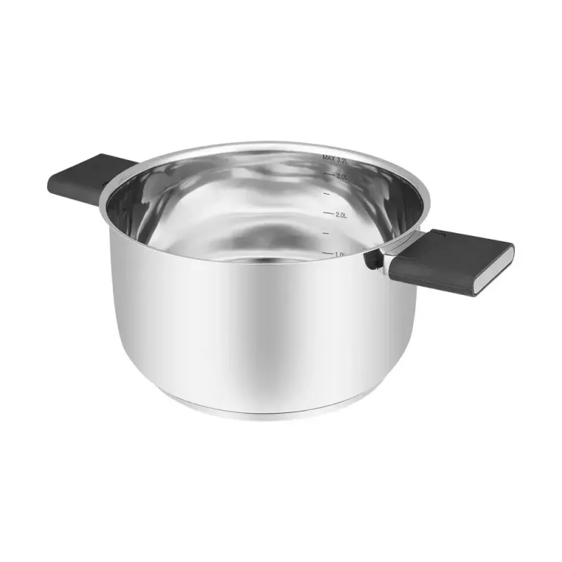 Resto Kitchenware Anser Kasserolle 3,2 l, rund, schwarz, Edelstahl