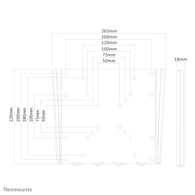 Neomounts FPMA-W110Schwarz TV-Wandhalterung 10-40 Zoll - ultraflach