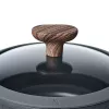 Resto Kitchenware Ran Kochtopf 2,4 l, rund, schwarz, mit Holz