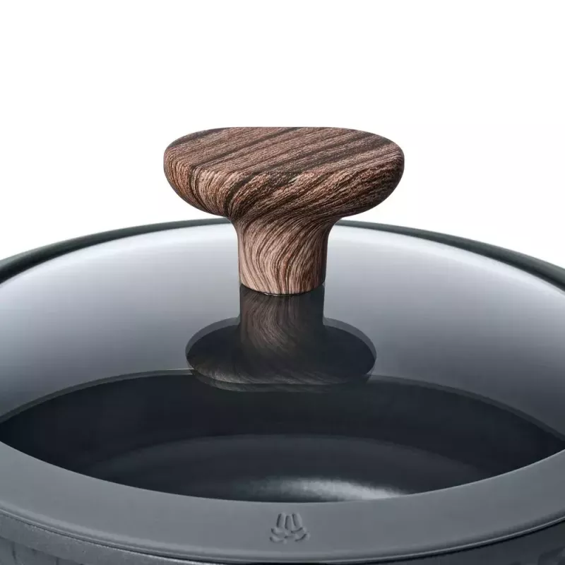 Resto Kitchenware Ran Kochtopf 2,4 l, rund, schwarz, mit Holz
