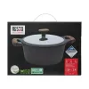 Resto Kitchenware Ran Kochtopf 2,4 l, rund, schwarz, mit Holz
