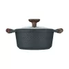 Resto Kitchenware Ran Kochtopf 2,4 l, rund, schwarz, mit Holz