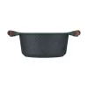 Resto Kitchenware Ran Kochtopf 2,4 l, rund, schwarz, mit Holz