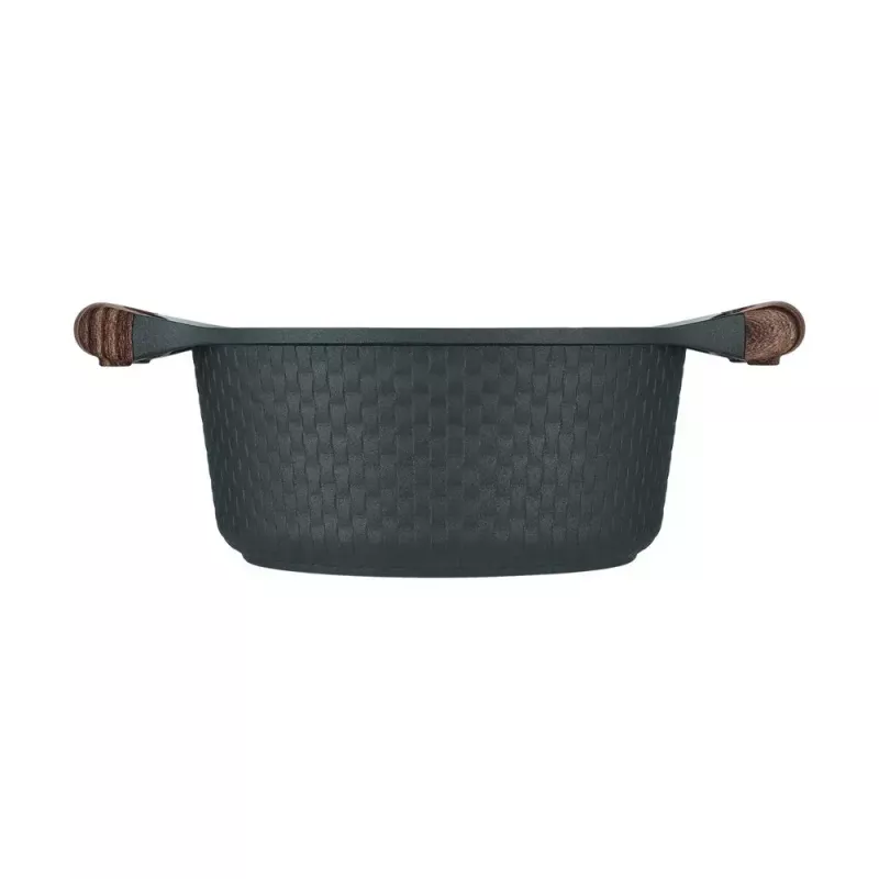 Resto Kitchenware Ran Kochtopf 2,4 l, rund, schwarz, mit Holz