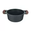 Resto Kitchenware Ran Kochtopf 2,4 l, rund, schwarz, mit Holz