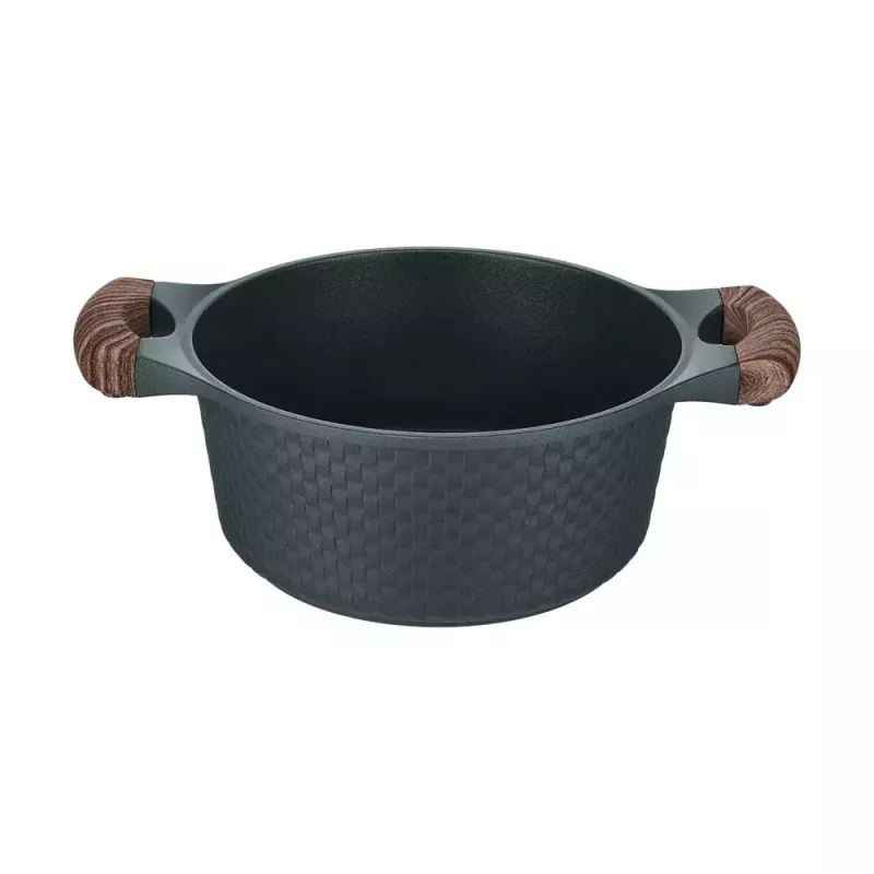 Resto Kitchenware Ran Kochtopf 2,4 l, rund, schwarz, mit Holz