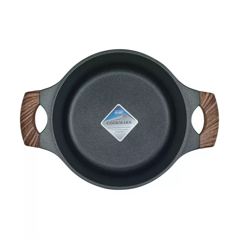 Resto Kitchenware Ran Kochtopf 2,4 l, rund, schwarz, mit Holz
