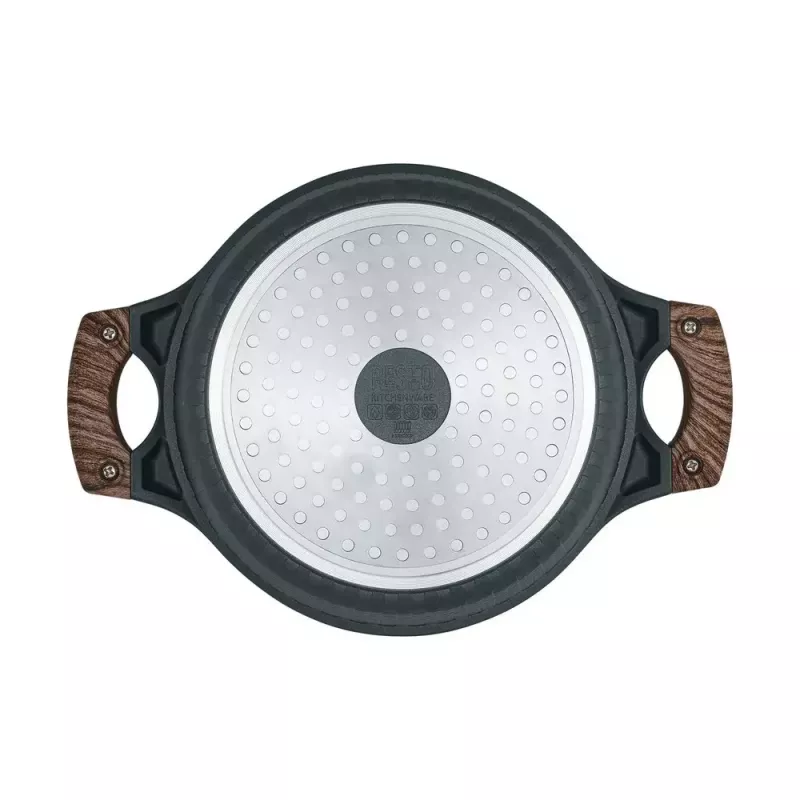 Resto Kitchenware Ran Kochtopf 2,4 l, rund, schwarz, mit Holz