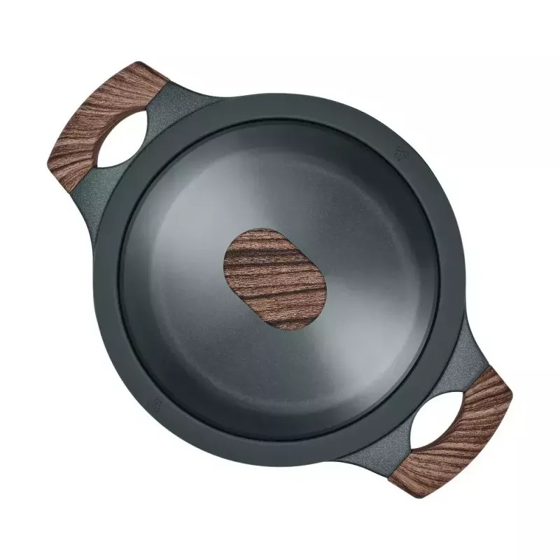 Resto Kitchenware Ran Kochtopf 2,4 l, rund, schwarz, mit Holz