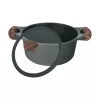 Resto Kitchenware Ran Kochtopf 2,4 l, rund, schwarz, mit Holz