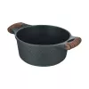 Resto Kitchenware Ran Kochtopf 2,4 l, rund, schwarz, mit Holz
