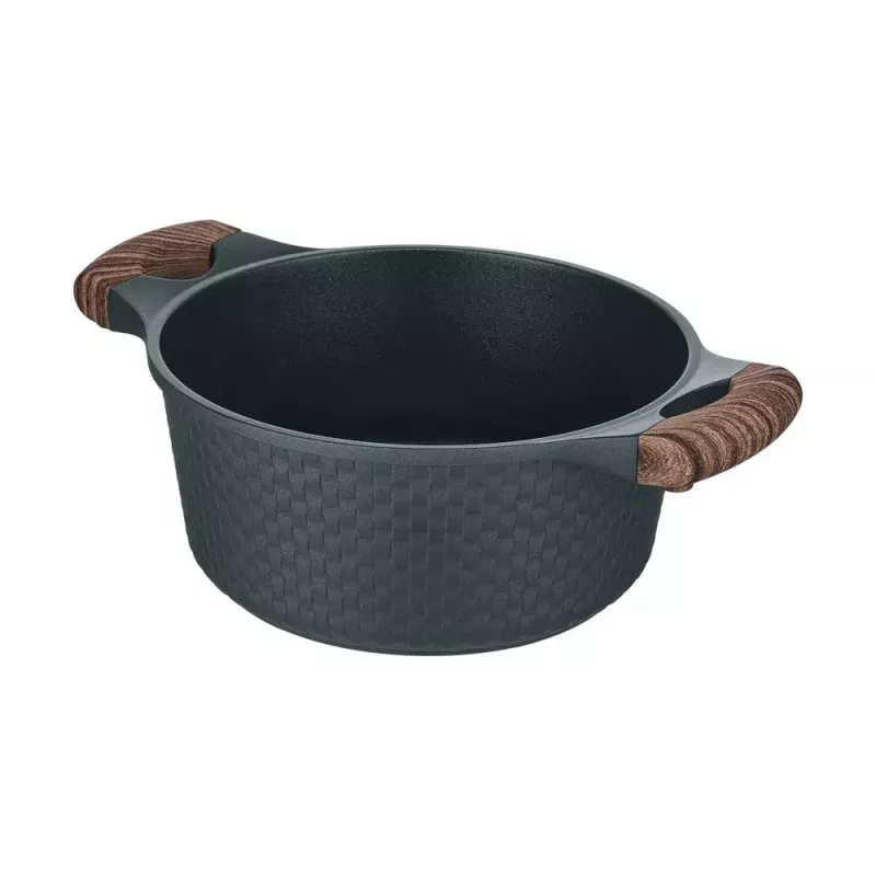 Resto Kitchenware Ran Kochtopf 2,4 l, rund, schwarz, mit Holz