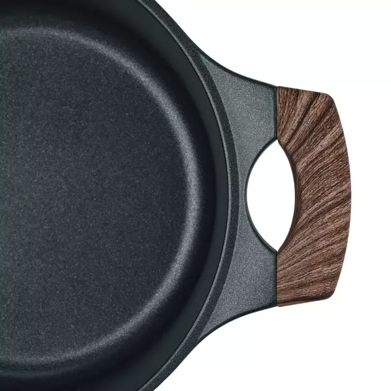 Resto Kitchenware Ran Kochtopf 2,4 l, rund, schwarz, mit Holz