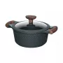 Resto Kitchenware Ran Kochtopf 2,4 l, rund, schwarz, mit Holz