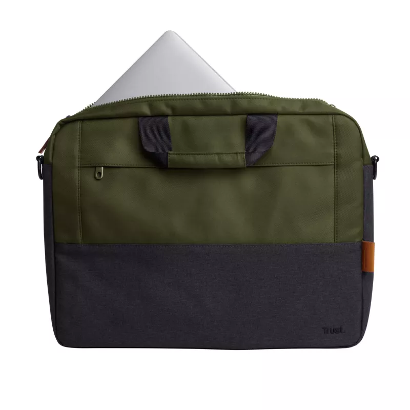 Trust Lisboa 25245 Laptop-Umhängetasche 16 Zoll (40,6 cm), Einschub von oben, Polyester, abnehmbarer Schultergurt, Grün