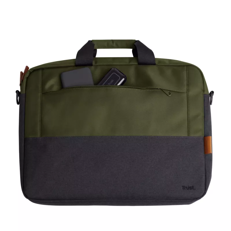 Trust Lisboa 25245 Laptop-Umhängetasche 16 Zoll (40,6 cm), Einschub von oben, Polyester, abnehmbarer Schultergurt, Grün