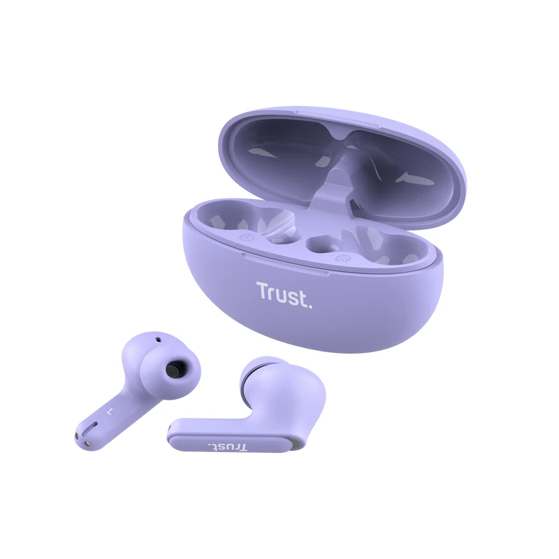 Trust Yavi 25297 Bluetooth-Ohrhörer mit ENC, Lila