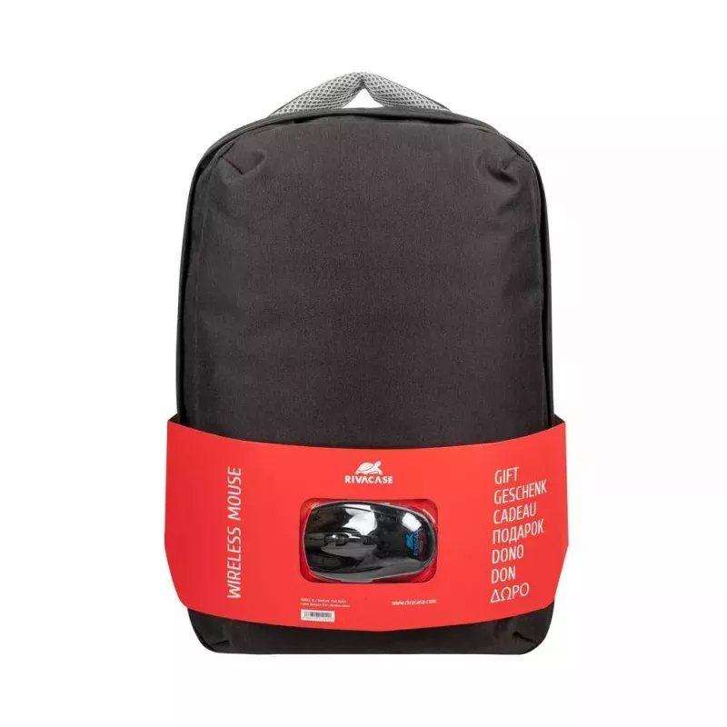 Rivacase 7563 Laptop-Rucksack 15,6 Zoll (39,6 cm) inkl. Maus, Schwarz