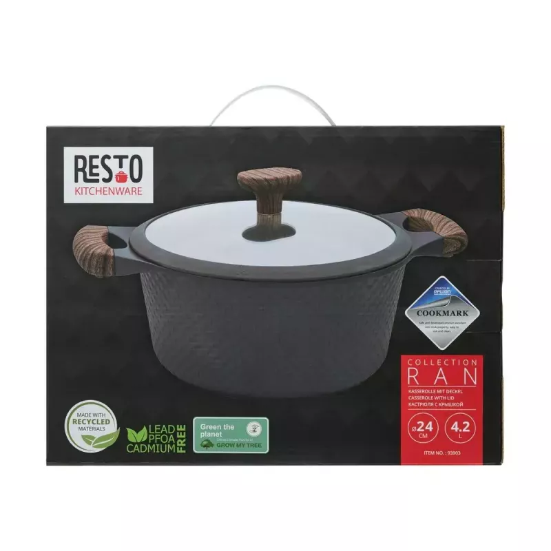 Resto Kitchenware Ran Kochtopf 4,2 l, rund, beige, Holz