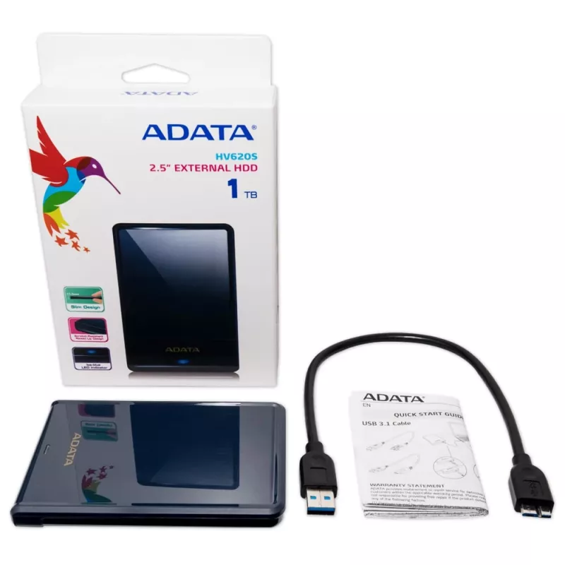 ADATA DashDrive HV620S AHV620S-1TU31-CBL externe Festplatte, 1 TB, 2,5", USB 3.1, Blau