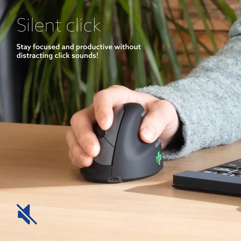 R-Go Tools Ergonomische Maus R-Go HE Break mit Pausensoftware, groß (Handgröße ≥ 185 mm), für Rechtshänder, Bluetooth, schwarz
