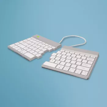 R-Go Tools Ergonomische Tastatur R-Go Split Break mit Pausensoftware, ergonomische geteilte Tastatur, QWERTY (US), Bluetooth, weiß