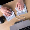 R-Go Tools Ergonomische Tastatur R-Go Split Break mit Pausensoftware, ergonomische geteilte Tastatur, QWERTY (US), Bluetooth, weiß