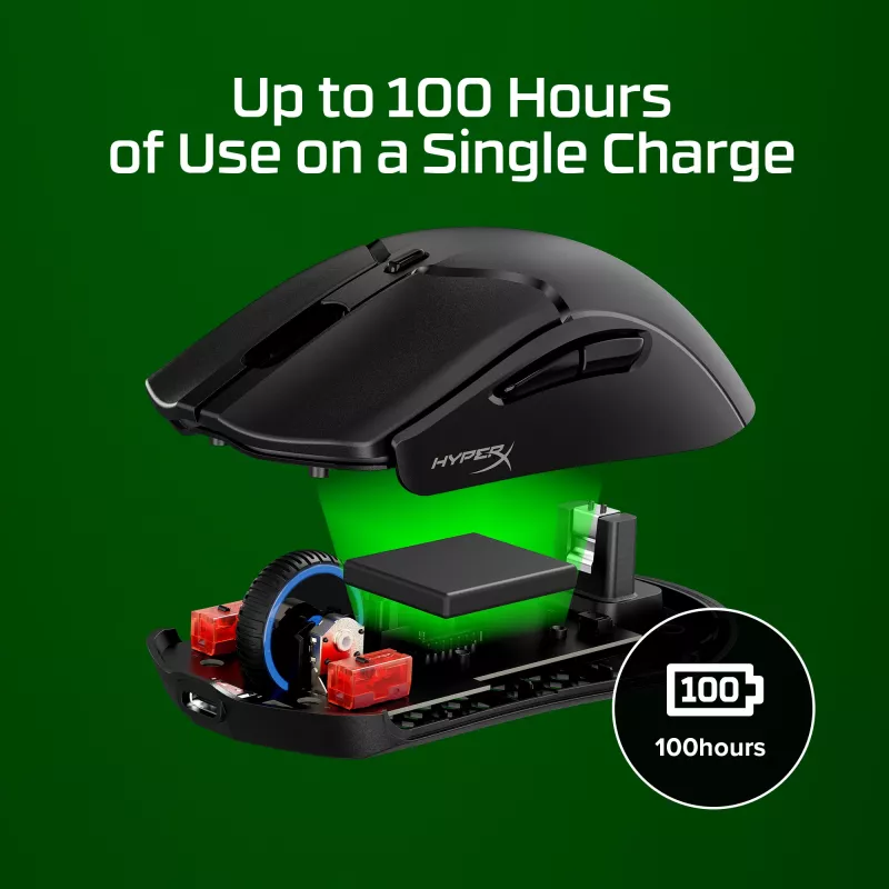 HyperX Pulsefire Haste 2 Mini kabellose Gaming-Maus, Schwarz