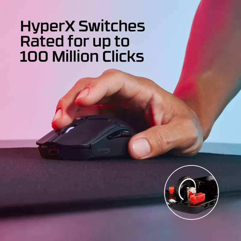 HyperX Pulsefire Haste 2 Mini kabellose Gaming-Maus, Schwarz