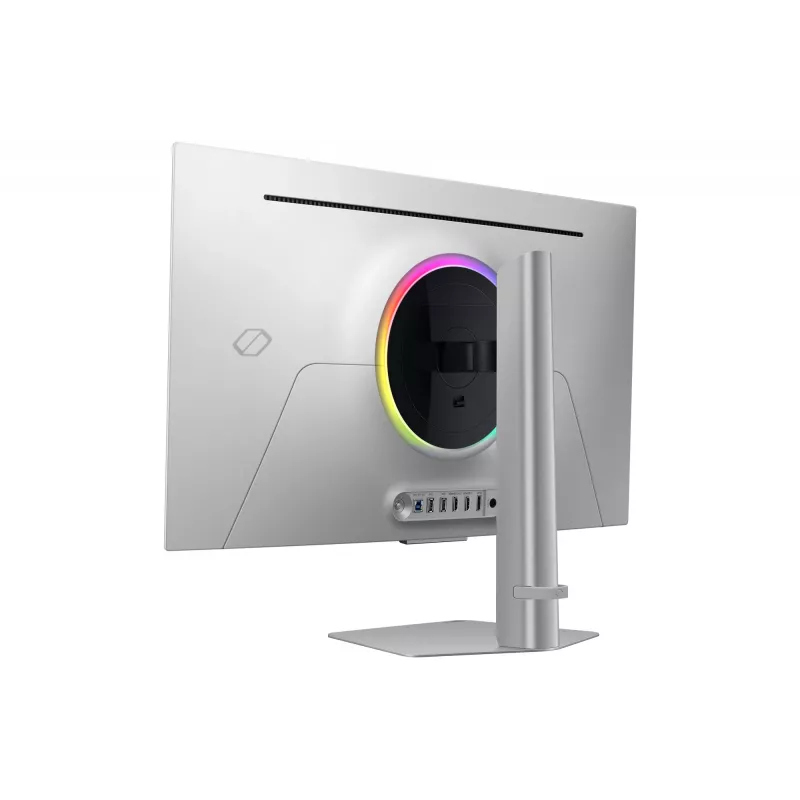 Samsung Odyssey OLED G8 G80SD LS32DG802SUXDU Gaming-Monitor, 32 Zoll (81,3 cm) OLED, 4K UHD 3840 x 2160, 240 Hz, 0,03 ms, HDR10, 2x HDMI, DisplayPort, USB-3.0-Hub, höhenverstellbar, Pivot, Silber