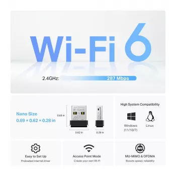 TP-Link Archer TX1U Nano AX300 Wi-Fi-6-USB-Adapter